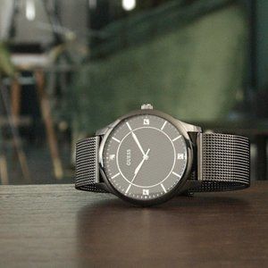 Guess Men's GW0069G3 Riley Horloge Black Quartz Watch w/ Mesh Bracelet